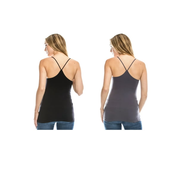 UV Protective Fabric UPF 50+ Made with Love in The USA Kurve American Made V Neck Spaghetti Strap Basic Cami